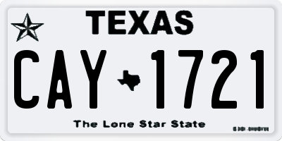 TX license plate CAY1721