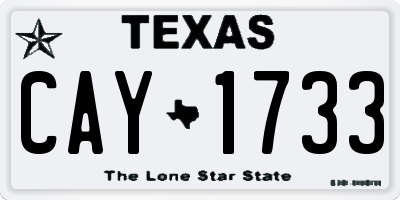 TX license plate CAY1733