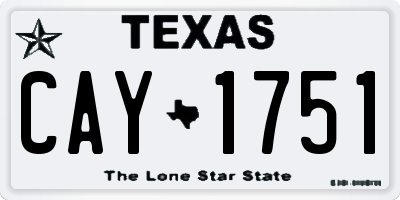 TX license plate CAY1751