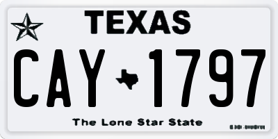 TX license plate CAY1797