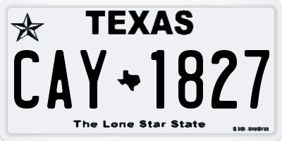 TX license plate CAY1827