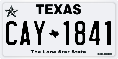 TX license plate CAY1841