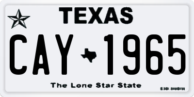 TX license plate CAY1965