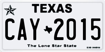 TX license plate CAY2015