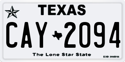 TX license plate CAY2094