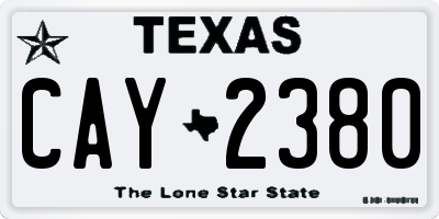 TX license plate CAY2380