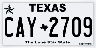 TX license plate CAY2709