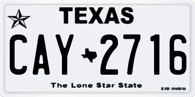TX license plate CAY2716