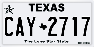 TX license plate CAY2717