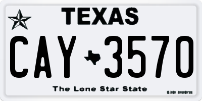 TX license plate CAY3570