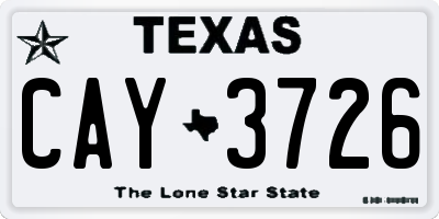 TX license plate CAY3726
