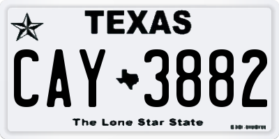 TX license plate CAY3882