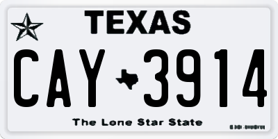 TX license plate CAY3914