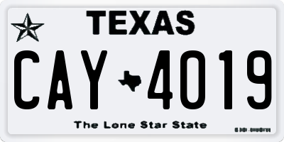 TX license plate CAY4019