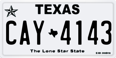 TX license plate CAY4143