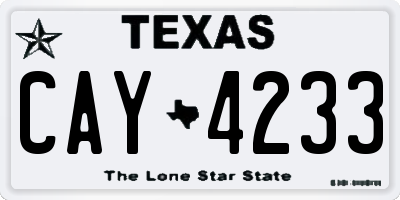 TX license plate CAY4233