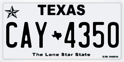 TX license plate CAY4350