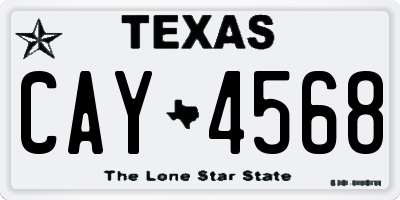 TX license plate CAY4568