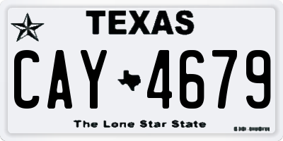 TX license plate CAY4679