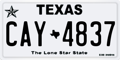 TX license plate CAY4837