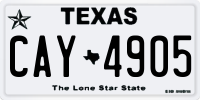 TX license plate CAY4905