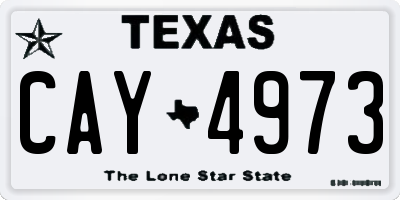 TX license plate CAY4973
