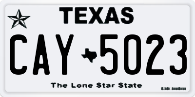 TX license plate CAY5023