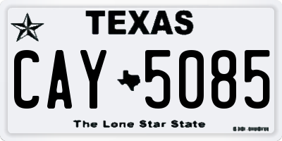 TX license plate CAY5085