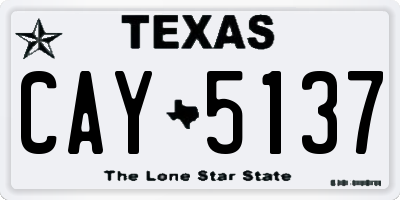 TX license plate CAY5137
