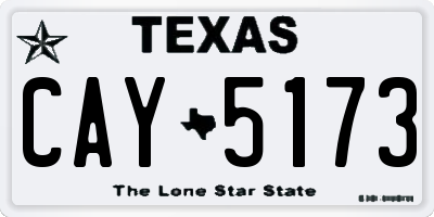 TX license plate CAY5173