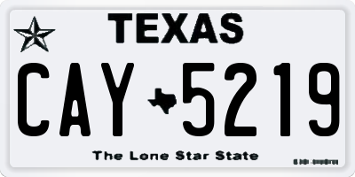 TX license plate CAY5219