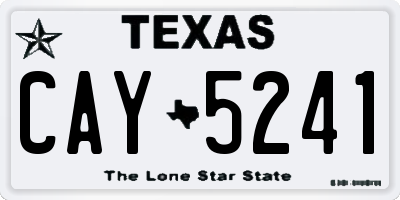 TX license plate CAY5241