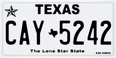 TX license plate CAY5242