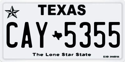 TX license plate CAY5355