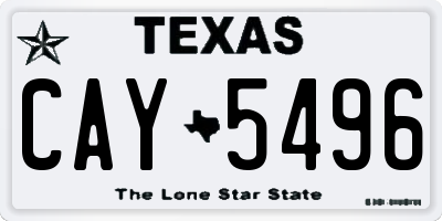 TX license plate CAY5496