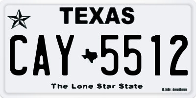 TX license plate CAY5512