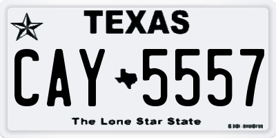 TX license plate CAY5557
