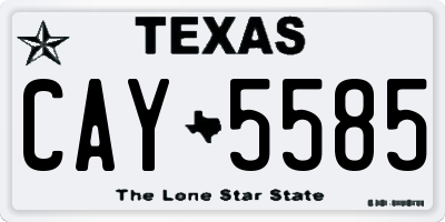 TX license plate CAY5585