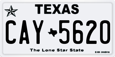 TX license plate CAY5620