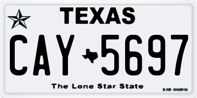 TX license plate CAY5697