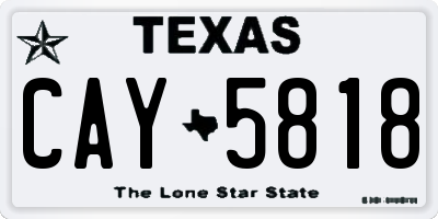 TX license plate CAY5818