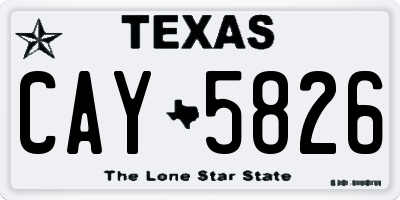 TX license plate CAY5826