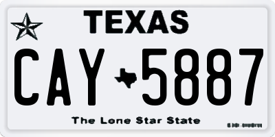 TX license plate CAY5887