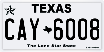 TX license plate CAY6008