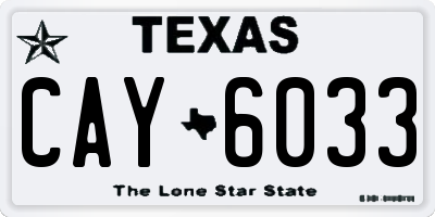 TX license plate CAY6033