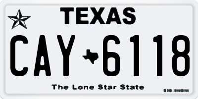 TX license plate CAY6118