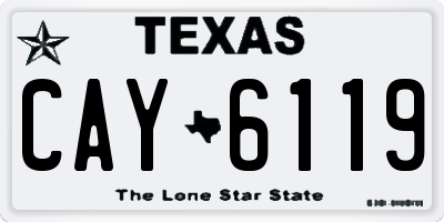 TX license plate CAY6119