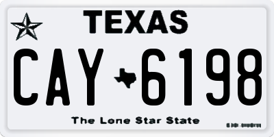TX license plate CAY6198