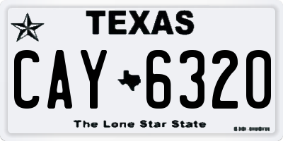 TX license plate CAY6320