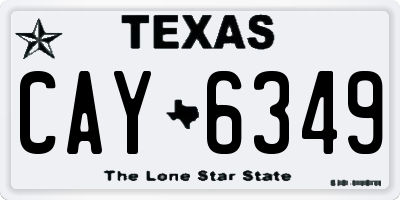 TX license plate CAY6349